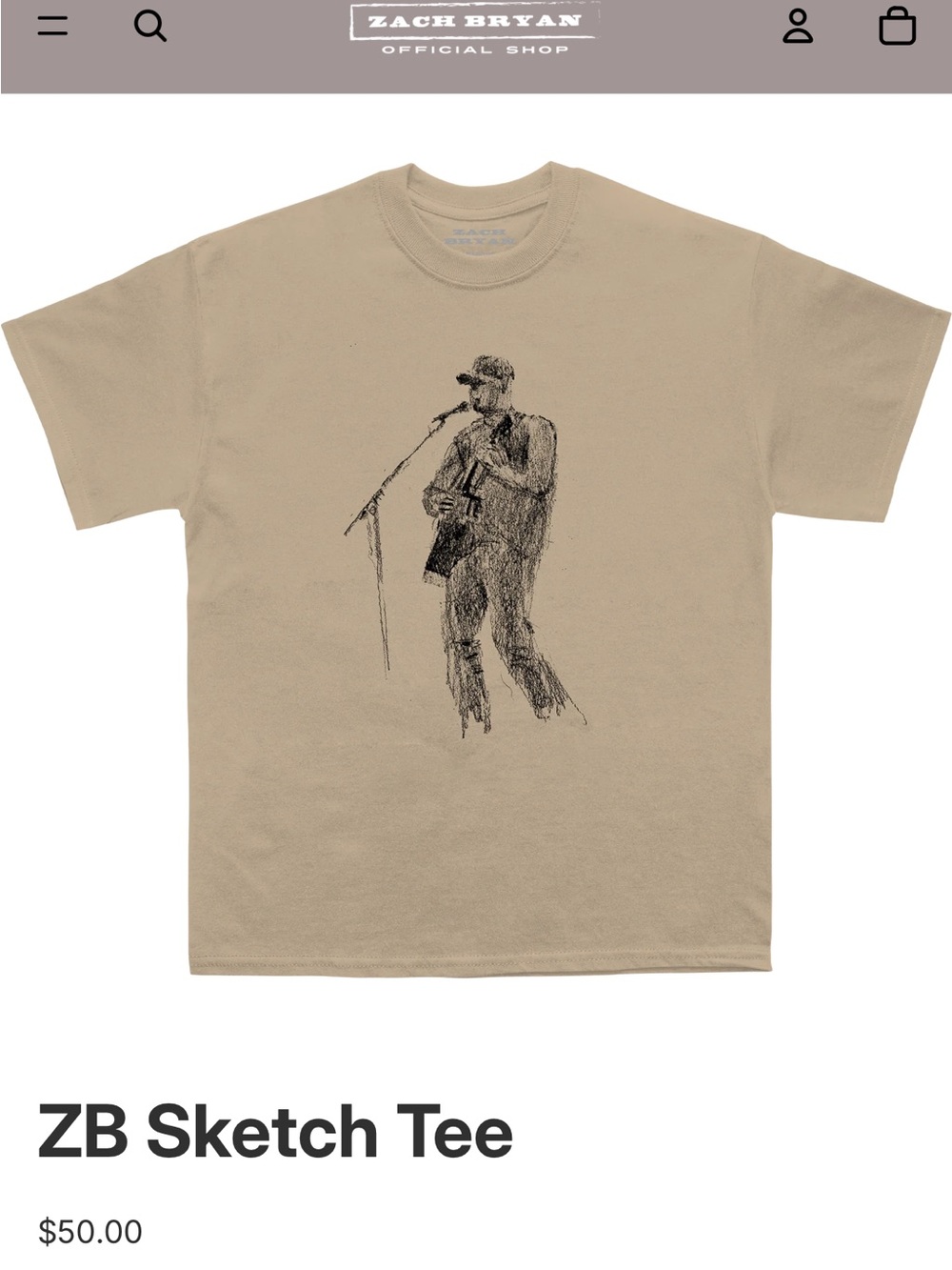 Zach Bryan Sketch Tee